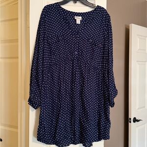 Navy Polka Dot Maternity Blouse